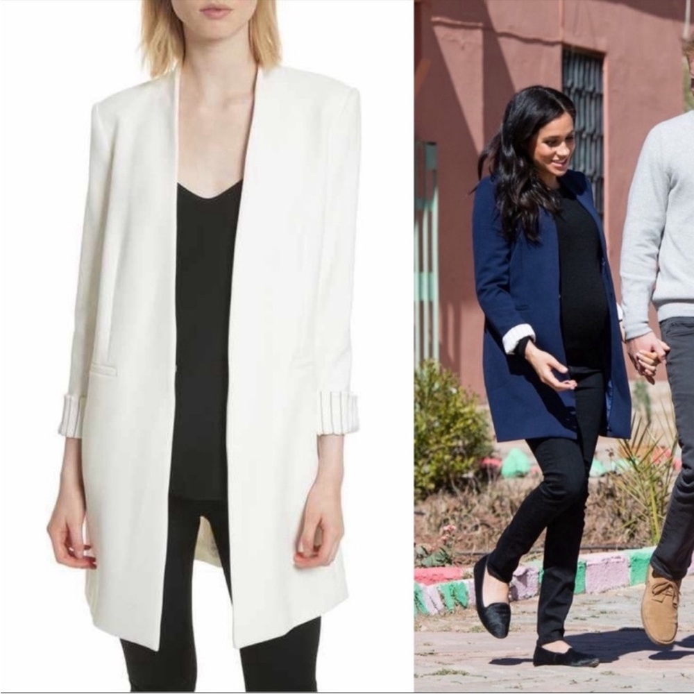 Alice & Olivia | White Simpson blazer coat jacket size 10 medium oversized
